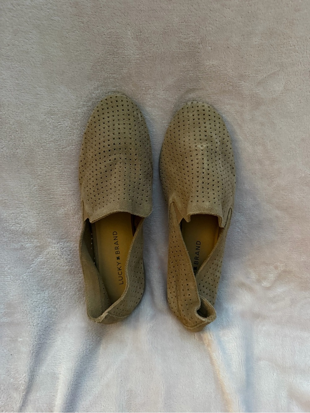 Lucky Brand Carthy Suede Women's Slip-On Perforated Casual Shoes